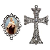 Crucifixo Para Terço de Noiva Relicario Nossa Senhora do Carmo Peças para Montar Terços Catolicos Casamento Artesanato Crucifixo Para Terço de Noiva Relicario Nossa Senhora do Carmo Peças para Montar Terços Catolicos Casamento Artesanato