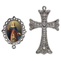 Crucifixo Para Terço de Noiva Relicario Santa Ana Peças para Montar Terços Catolicos Casamento Artesanato Crucifixo Para Terço de Noiva Relicario Santa Ana Peças para Montar Terços Catolicos Casamento Artesanato