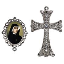 Crucifixo Para Terço de Noiva Relicario Santa Faustina Peças para Montar Terços Catolicos Casamento Artesanato Crucifixo Para Terço de Noiva Relicario Santa Faustina Peças para Montar Terços Catolicos Casamento Artesanato
