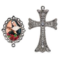 Crucifixo Para Terço de Noiva Relicario Santa Rita Peças para Montar Terços Catolicos Casamento Artesanato Crucifixo Para Terço de Noiva Relicario Santa Rita Peças para Montar Terços Catolicos Casamento Artesanato