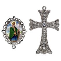 Crucifixo Para Terço de Noiva Relicario São Patrício Peças para Montar Terços Catolicos Casamento Artesanato Crucifixo Para Terço de Noiva Relicario São Patrício Peças para Montar Terços Catolicos Casamento Artesanato