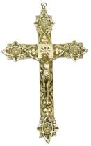 Crucifixo Parede Bronze Decoração Igreja Modelo Século IXX
