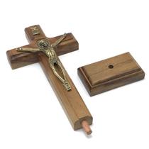 Crucifixo Parede E Mesa Cristo Metal São Bento Dourado 17 Cm - FORNECEDOR 1