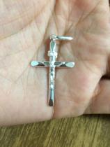 Crucifixo Prata Italiana Maciça 925 3 Cm X 2 Cm - Lojas La&Ny