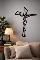 Crucifixo Religioso Decorativo de Parede MDF Preto Crucifixo Religioso Decorativo de Parede MDF Preto