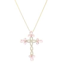 Crucifixo zircônia kunzita semi joia religiosa fina