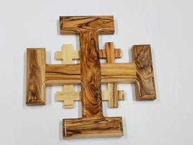 Cruz Bethlehem Gifts TM de Madeira de Oliveira de Jerusalém 15 cm Cruz Bethlehem Gifts TM de Madeira de Oliveira de Jerusalém 15 cm