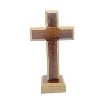 Cruz Crucifixo Madeira Sem Imagem Sem Cristo Evangélico Católico Ecumênico Pequeno 13cm de Mesa