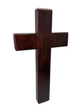 Cruz Crucifixo Madeira Tratada 27cmx15cmx2cm Imbuia Parede