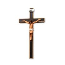 Cruz De Madeira Crucifixo De Parede Tradicional 24cm MDF Pequena Com Cristo de Mão Rústica Presente Tumulo Sepultura - Divinário