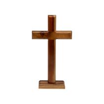 Cruz de Madeira de Mesa Intercessão 25 cm Feita à Mão