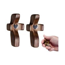Cruz De Madeira Para Encorajamento, Presente, Cruz De Bolso, Alívio Do Estresse, Cruz De Parede - NONE