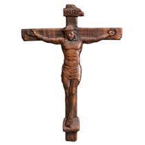 Cruz de parede com crucifixo de madeira BGCOPPER INRI Jesus 25cm