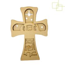Cruz Efeito 3D Camadas Partes Nascimento de Jesus Cristo 22x16 cm Cruz Efeito 3D Camadas Partes Nascimento de Jesus Cristo 22x16 cm