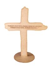 Cruz Enfeite Mesa Posta Placa/plaquinha Dizeres Jesus Deus