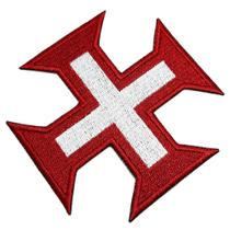 Cruz Ordem Cavaleiros de Cristo Patch Bordado Termo Adesivo