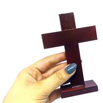 Cruz Sem Imagem Evangélico Ecumênico de Madeira 13cm - Divinário