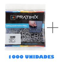 Cruzeta Espaçador de Piso Revestimento 1mm Pacote 1000 Peças - Pratimix