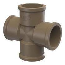 Cruzeta PVC Marrom Soldável 3/4" 25mm - Tigre Cruzeta PVC Marrom Soldável 3/4" 25mm - Tigre
