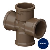 Cruzeta PVC Marrom Soldável 3/4" 25mm Tigre