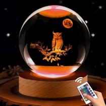 Crystal Ball Night Light Shellvcase Owl com controle remoto