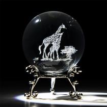 Crystal Ball Paperweight HDCRYSTALGIFTS para mamãe e bebê Girafas Crystal Ball Paperweight HDCRYSTALGIFTS para mamãe e bebê Girafas
