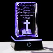 Crystal Christian Gifts Movdyka 3D com luz noturna LED Crystal Christian Gifts Movdyka 3D com luz noturna LED
