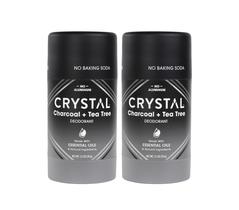 Crystal Deodorant Magnesium Solid Stick, desodorante natural, carvão vegetal e melaleuca, 2,5 onças (pacote com 2)
