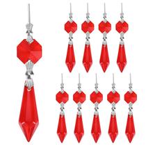 Crystal Prisms Glass Tip Beads, 75 mm, pacote com 20, vermelho escuro Crystal Prisms Glass Tip Beads, 75 mm, pacote com 20, vermelho escuro