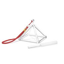 Crystal Singing Pyramid Joysense Clear Quartz de 10 cm com martelo Crystal Singing Pyramid Joysense Clear Quartz de 10 cm com martelo