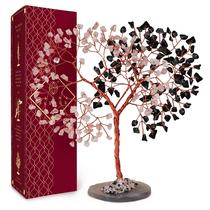 Crystal Tree KARMAPLEDGE Obsidiana preta e quartzo rosa