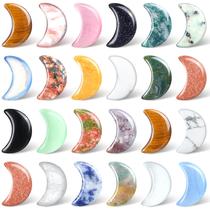Crystal Worry Stones Nuenen em forma de lua crescente, 24 unidades