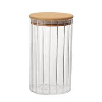 CrystalCane 750ml - Porta Mantimento Canelado com Tampa em Bambu CrystalCane 750ml - Porta Mantimento Canelado com Tampa em Bambu
