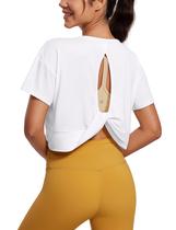 CRZ YOGA Cropped Top Branco com Costas Abertas para Yoga P CRZ YOGA Cropped Top Branco com Costas Abertas para Yoga P