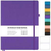 Cuaderno de papel cuadriculado MALEDEN tapa dura A4 púrpura