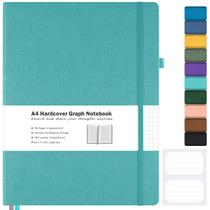 Cuaderno de Papel Cuadriculado Tapa Dura A4 21x29.7 cm Verde Azulado MALEDEN