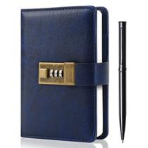Cuaderno WEMATE Journal A6 con Cerradura Azul Oscuro
