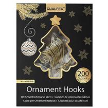 Cualfec Enfeites de Natal Ganchos Cabide de Árvore de Natal Grande para Decoração de Árvore de Natal - 200 /Ouro