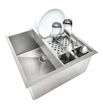 Cuba 40x40 Inox 304 + Calha Canal Escorredor Sobrepor - Technox