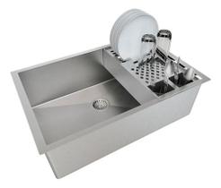 Cuba 60x40 C/ Calha Equipada Umido Gourmet Lixeira Pia Inox