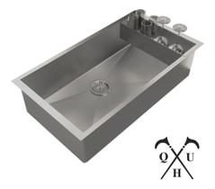 Cuba 70x40 Em Inox Quadrada C/ Escorredor P/ Cozinha