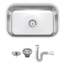 Cuba Aço Inox 304 56x34x14cm Cozinha Com Sifão e Válvula Cuba Aço Inox 304 56x34x14cm Cozinha Com Sifão e Válvula
