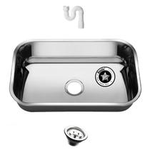 Cuba Aço Inox 304 American Steel Basic N 2 56x34x14 +Válvula e Sifão