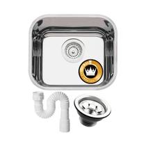 Cuba Aço Inox 304 American Steel N 0 40x34x19 + Válvula e Sifão
