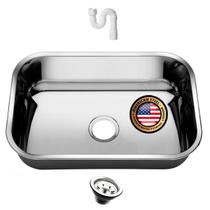 Cuba Aço Inox American Steel N 2 56x34x14 +Válvula e sifão