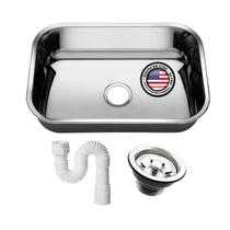Cuba Aço Inox American Steel N1-17 Extra Funda Polida 47x30x17 + Sifão + Válvula Cuba Aço Inox American Steel N1-17 Extra Funda Polida 47x30x17 + Sifão + Válvula