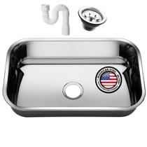 Cuba Aço Inox American Steel N1-17 Extra Funda Polida 47x30x17 + Sifão + Válvula Cuba Aço Inox American Steel N1-17 Extra Funda Polida 47x30x17 + Sifão + Válvula