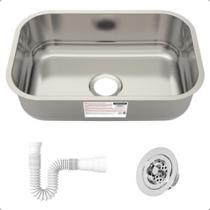 Cuba Aço Inox Nº 1 Retangular Tramontina 47x30 Válvula Sifão