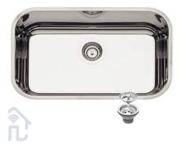 Cuba Aço Inox Tramontina Lavínia 56x34x17 Alto Brilho Embutir ou Sobrepor com Válvula