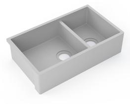 Cuba Akkor Farm Sink 70cm Dupla Estilo Fazenda para Cozinha em SSM sem Emendas, Antibacteriana, 10 Anos de Garantia